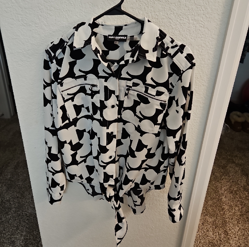 Karl Lagerfeld Black and White Blouse